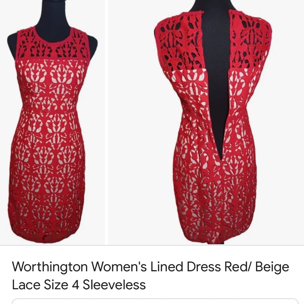 Worthington Red Lace Dress